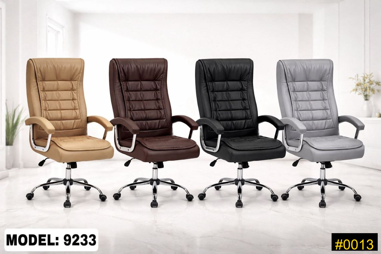 Executive Office Chair with Wheels — Quilted Faux Leather Executive Chair — 380