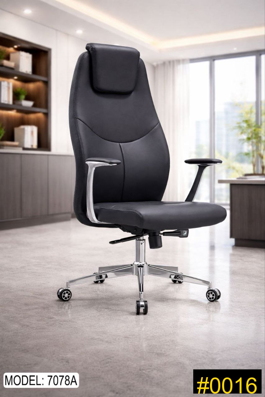Leather Executive Chair — Black Leather High-Back Executive Chair — 575 SAR (leather)