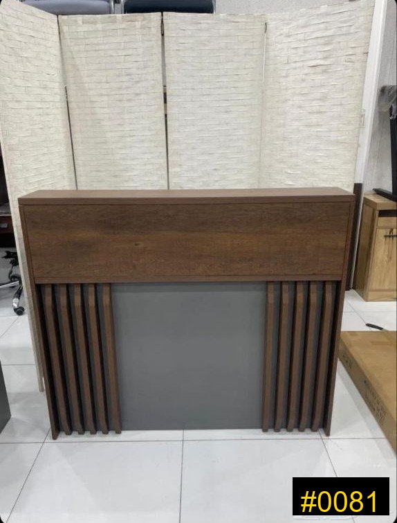 Reception Desk — Dark Wood Grey Modern Reception Desk — 680 SAR