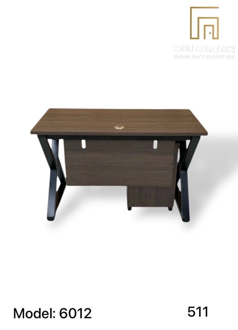 Small Desk — Dark Brown Wood Grain Executive Desk