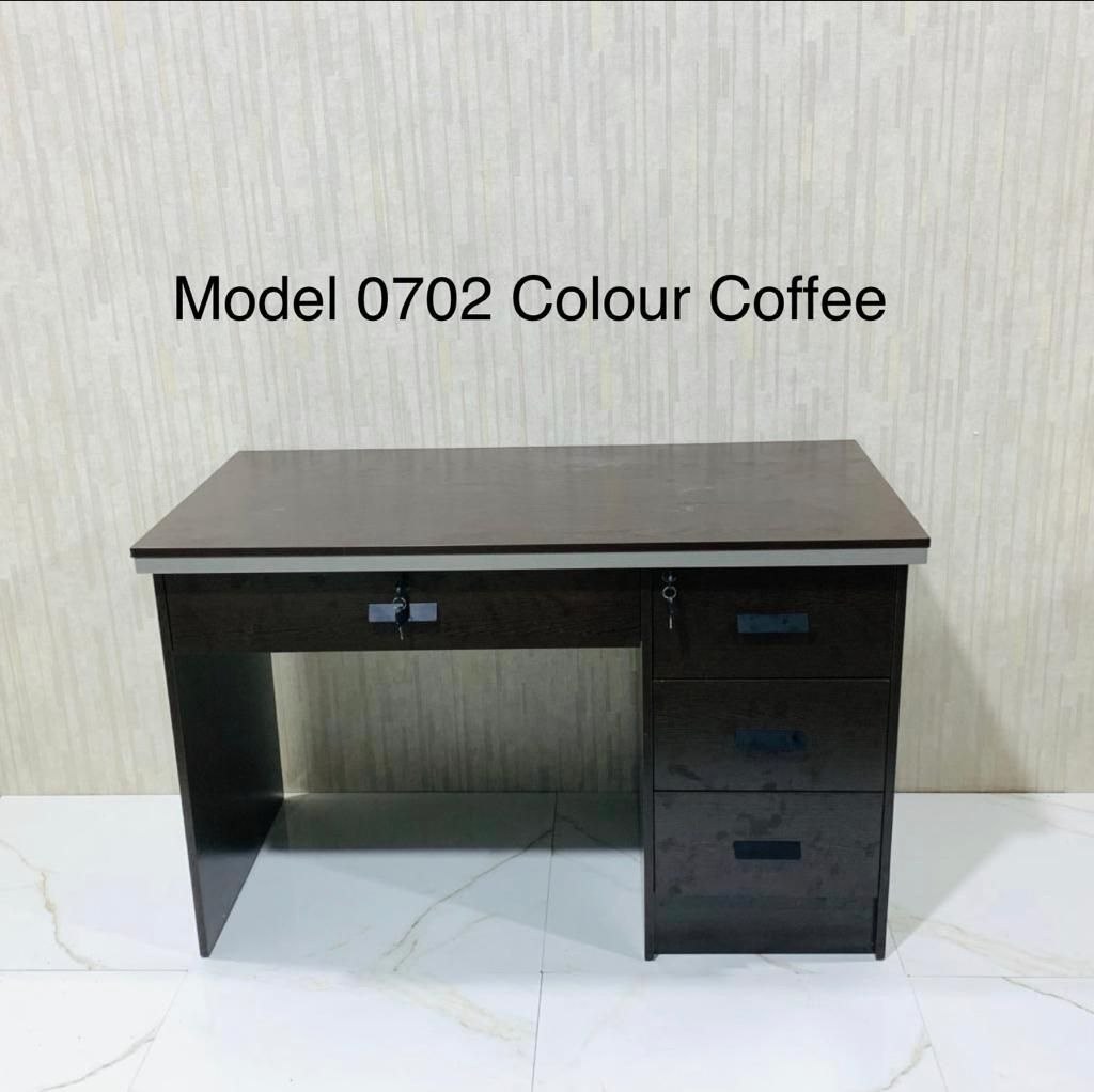 Small Desk — Coffee Brown Laminated Office Desk