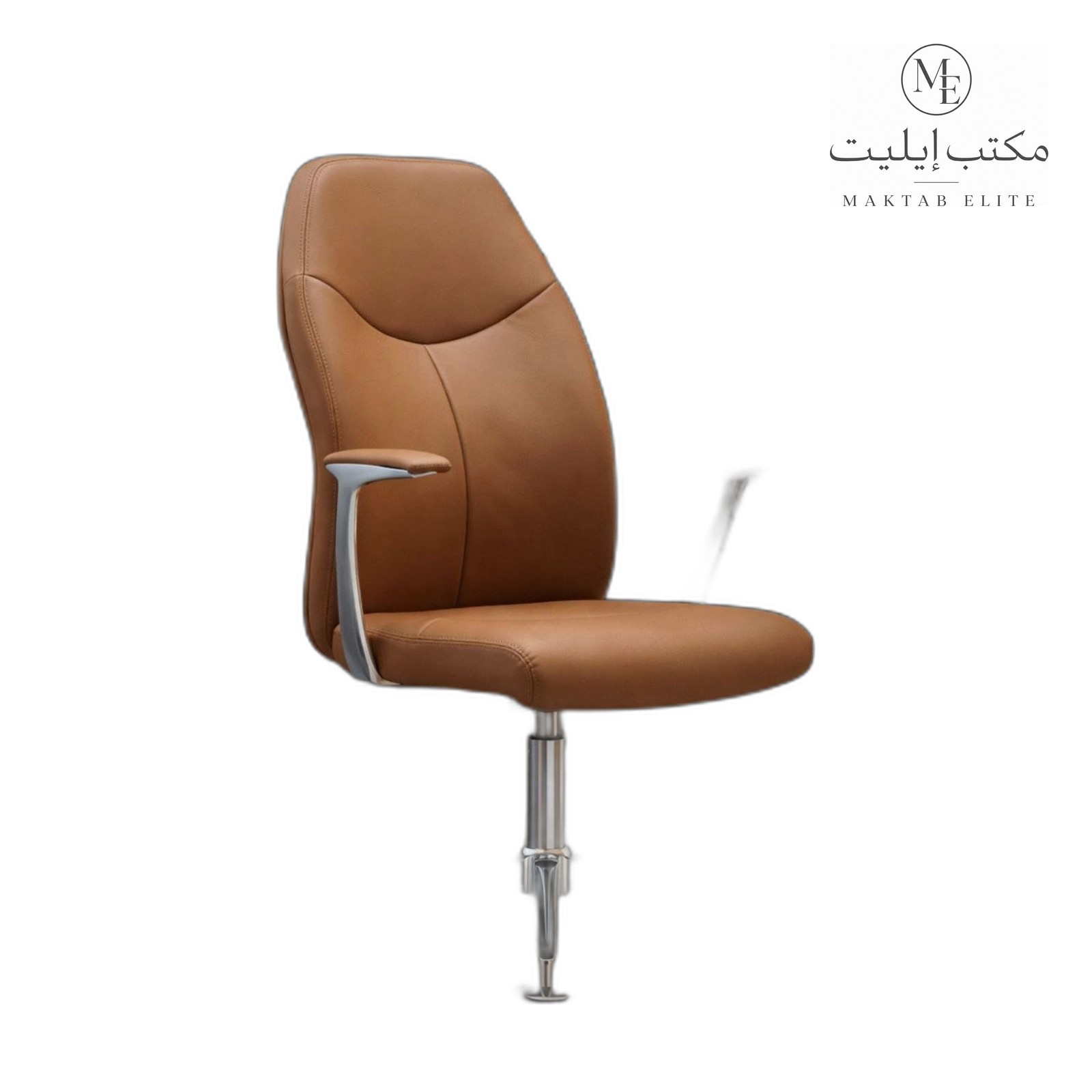 Leather Executive Chair — Cognac Leather Fixed Executive Chair — 550 SAR (leather)