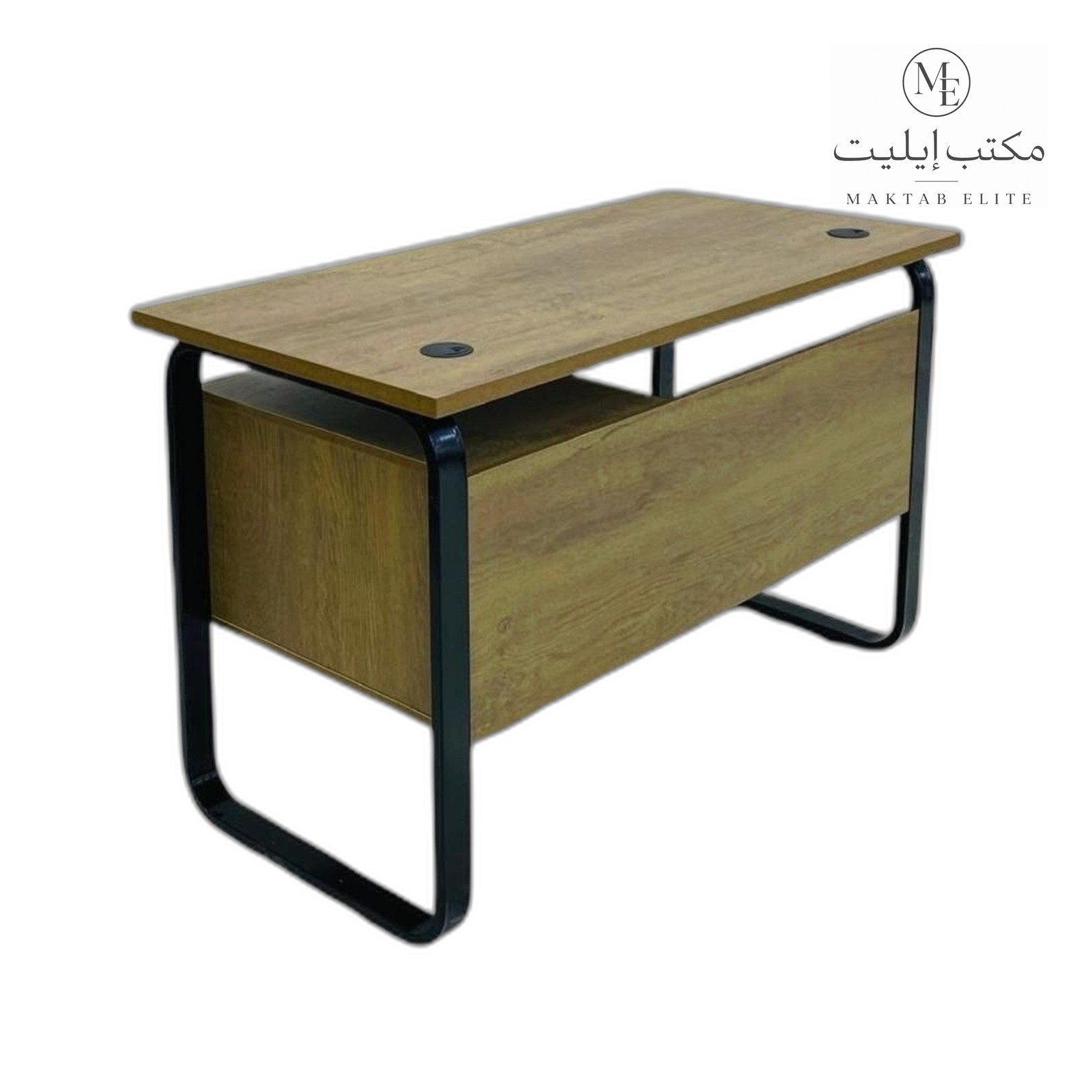 مكتب صغير — مكتب حديث بتصميم خشبي، إطار معدني أسود — 340 SAR